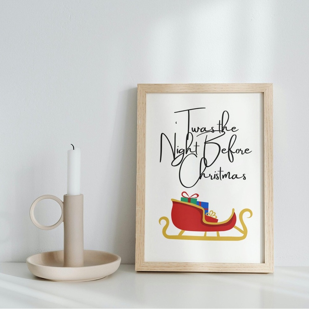 NEW ‘Twas the Night Before Christmas 5x7 Holiday Print - Christmas Winter Decor